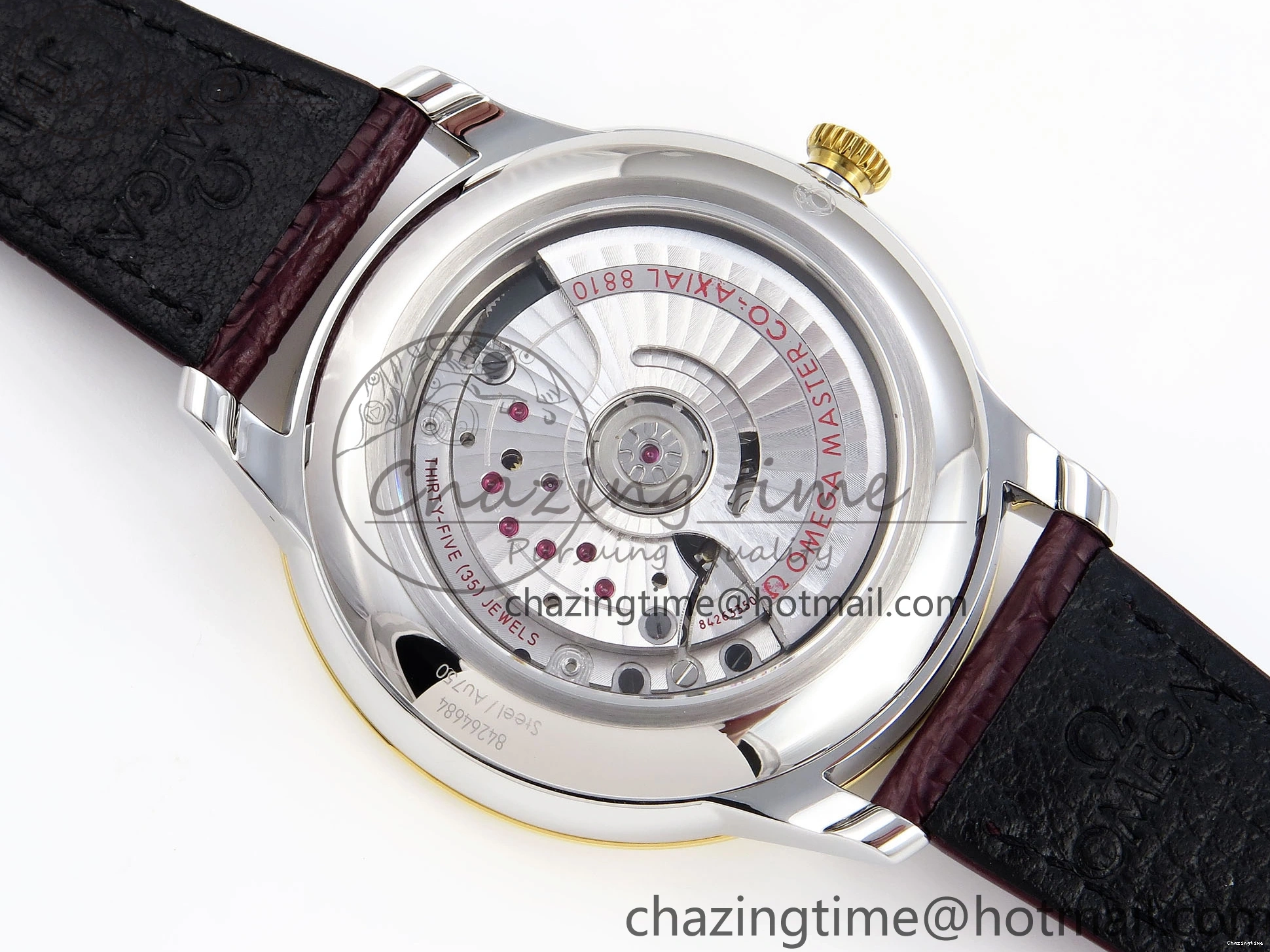 0118 De Ville Power Reserve YG MKF 1:1 Best Edition White Dial on Brown Leather Strap A WrinkleFree 7755